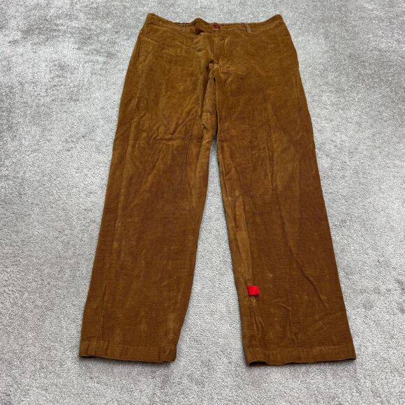 Betabrand Corduroy Straight Leg Pants Mens 36x32 Brown Rabbit Bunny Lined Casual - Picture 1 of 16